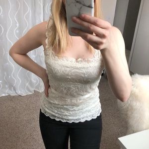 Le Chateau Cream Lace Tank